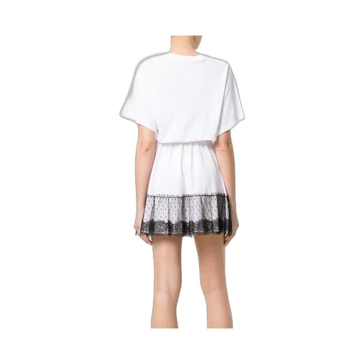 Lace Waist Umbrella Pendulum T-Shirt Dress