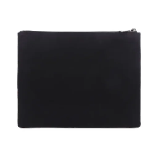 Black Striped Star Zipper Clutch