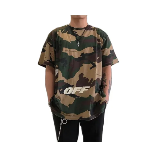 Camouflage Printed Cotton T-Shirt