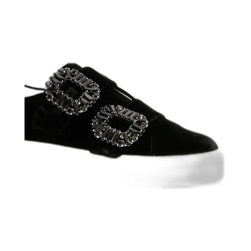 Crystal Square Button Casual Sneakers
