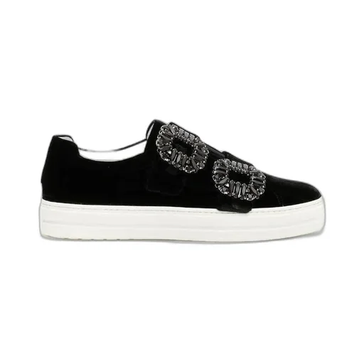 Crystal Square Button Casual Sneakers