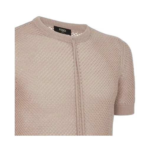 Fendi Short Sleeved Knitted Drawstring Jumper