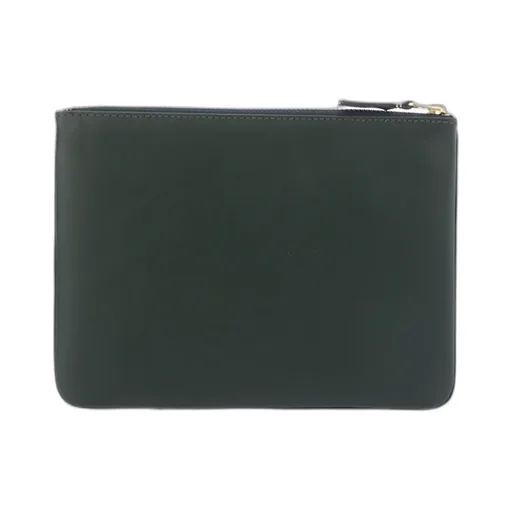 Comme Des Garons Wallet Logo Detailed Zip-Up Pouch