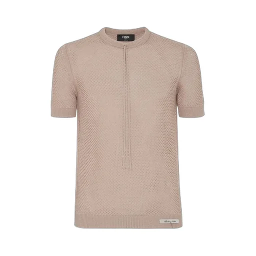 Fendi Short Sleeved Knitted Drawstring Jumper