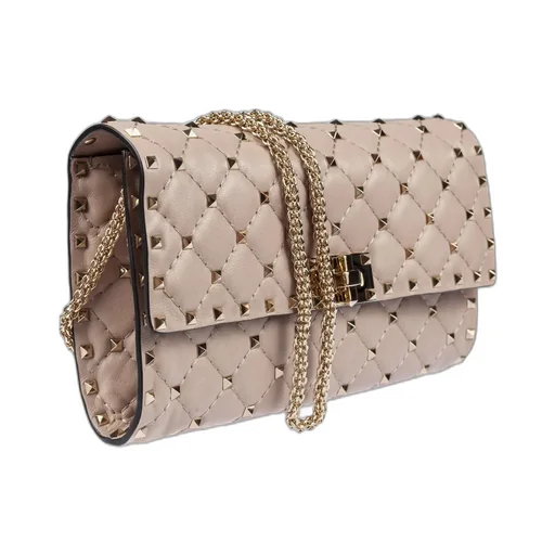 Rockstud Spike Nappa Leather Crossbody Clutch Bag