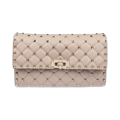 Rockstud Spike Nappa Leather Crossbody Clutch Bag