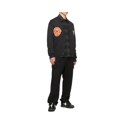 Off-White Logo Patch V-Neck Cardigan