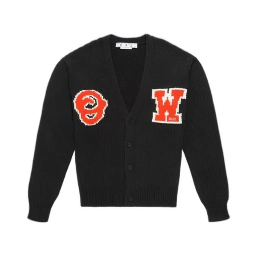 Off-White Logo Patch V-Neck Cardigan