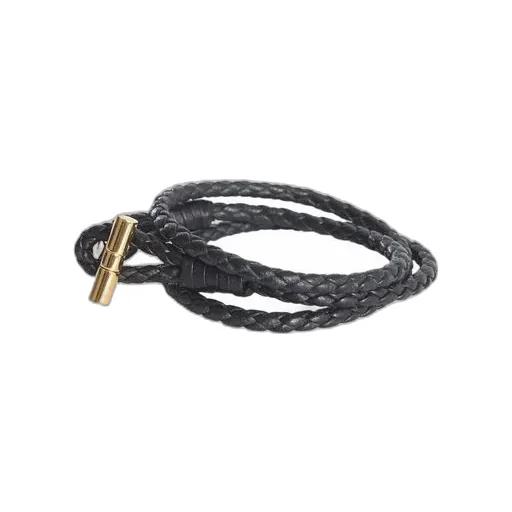 T-Bar Braided Leather Bracelet