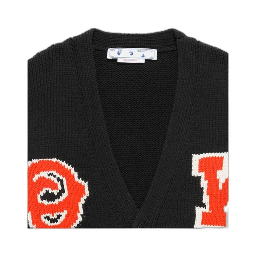 Off-White Logo Patch V-Neck Cardigan