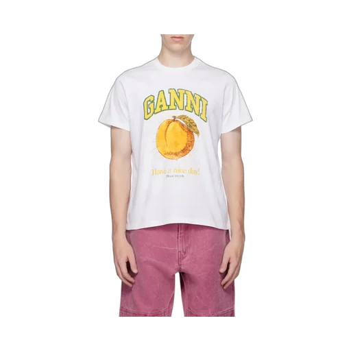 Ganni Logo-Printed Crewneck T-Shirt