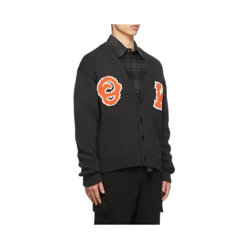 Off-White Logo Patch V-Neck Cardigan