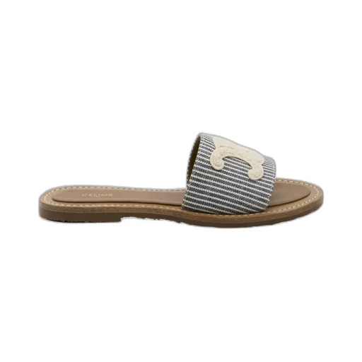 Celine Lympia Mule In Oshkosh Canvas
