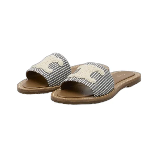 Celine Lympia Mule In Oshkosh Canvas