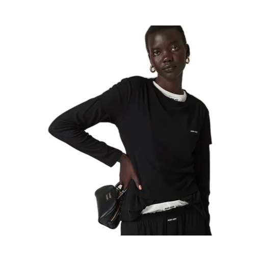 Miu Miu Logo-Patch Crewneck T-Shirt