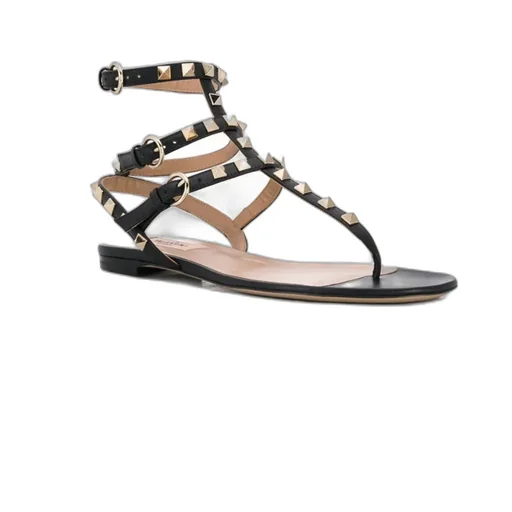 Valentino Garavani Rockstud Open Toe Flat Sandals