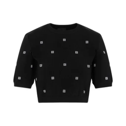 Givenchy Logo Detailed Short Sleeved Cropped Top