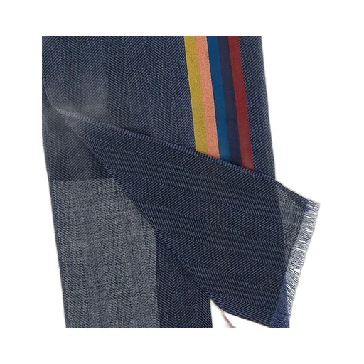 Paul Smith Stripe Detailed Frayed Edge Scarf