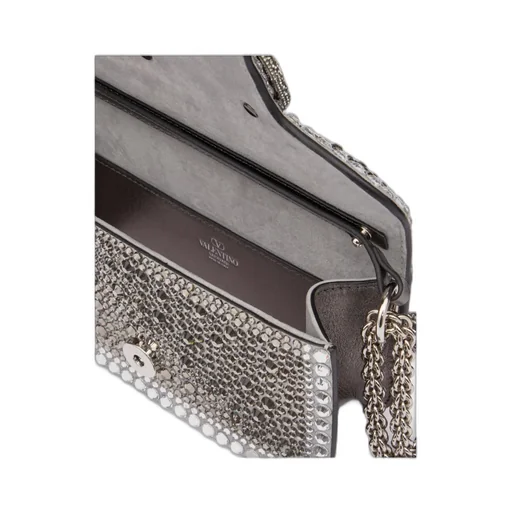 Small Valentino Garavani Locò Shoulder Bag With Rhinestones