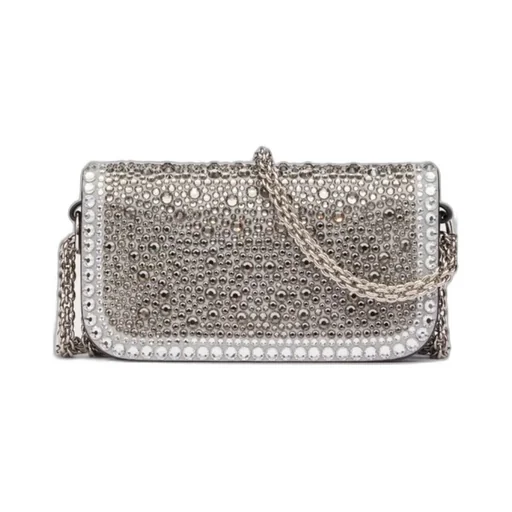Small Valentino Garavani Locò Shoulder Bag With Rhinestones