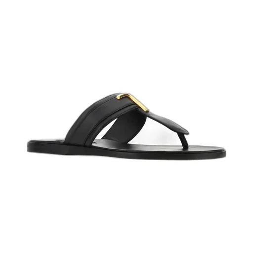 Tom Ford Logo Plaque Thong Sandals