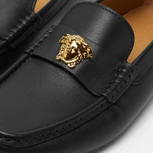Versace Medusa-Head Ruched Loafers