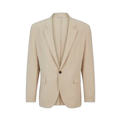 Seersucker Single-Breasted Blazer