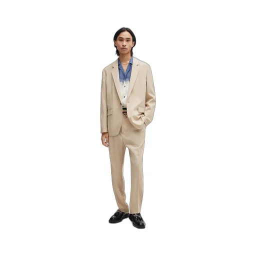 Seersucker Single-Breasted Blazer