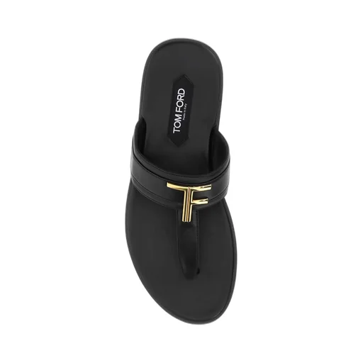 Tom Ford Logo Plaque Thong Sandals