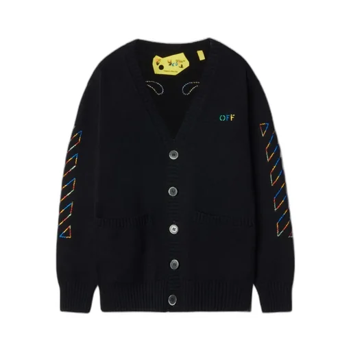 Off-White Kids V-Neck Straight Hem Cardigan