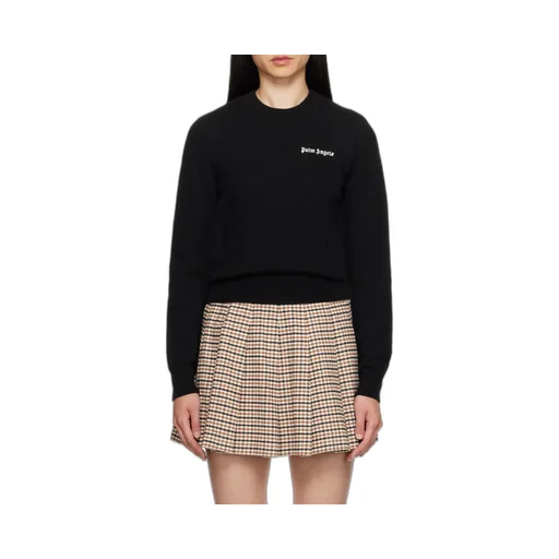 Palm Angels Logo Embroidered Knitted Jumper