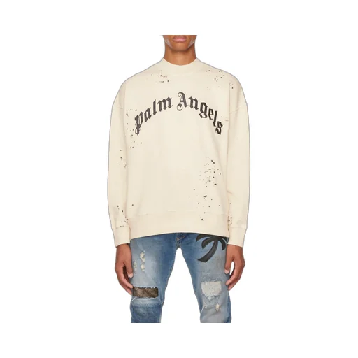 Logo-Print Distressed Sweatshirt