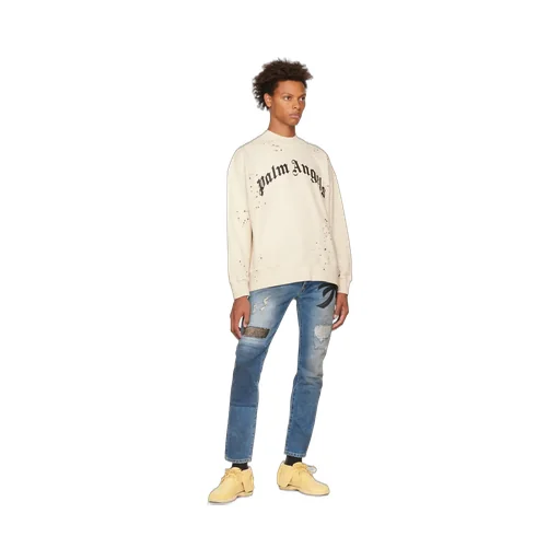 Logo-Print Distressed Sweatshirt