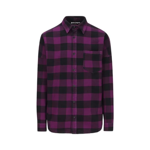 Palm Angels Logo-Printed Check Shirt