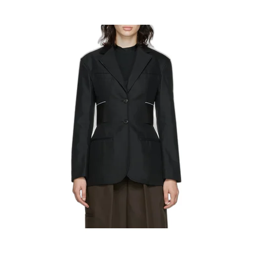 Logo-Print Elasticated-Waist Blazer