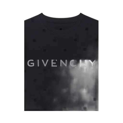 Givenchy All-Over Logo Motif Patch Mesh Shirt