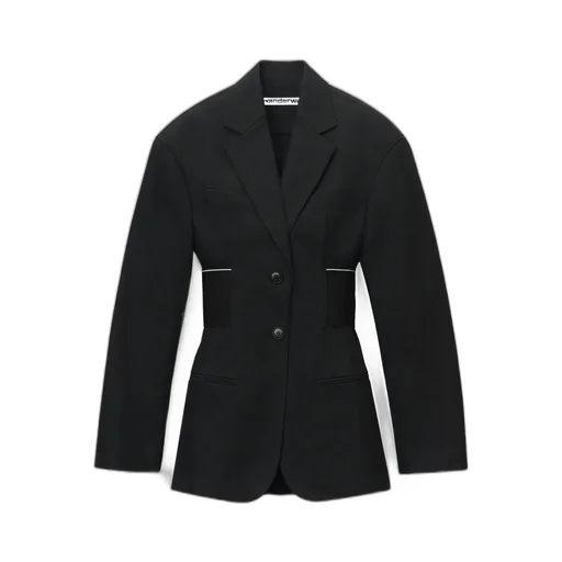 Logo-Print Elasticated-Waist Blazer