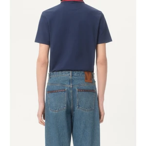 Cotton Piqué Polo Shirt With Vg Embroidery