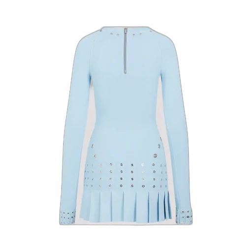 Eyelet-Embellished Fitted Minidress