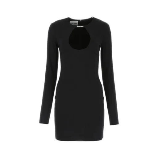Miu Miu Cut-Out Long Sleeved Dress