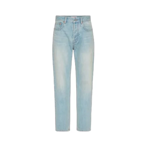 Valentino Logo Patch Mid-Rise Jeans