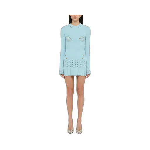 Eyelet-Embellished Fitted Minidress