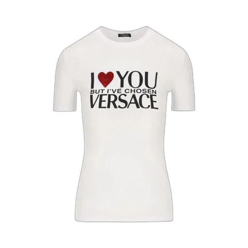 Versace Logo Printed Crewneck T-Shirt