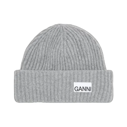 Ganni Logo Patch Oversized Beanie