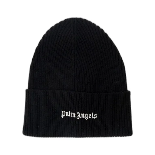 Palm Angels Logo Embroidered Ribbed-Knit Beanie