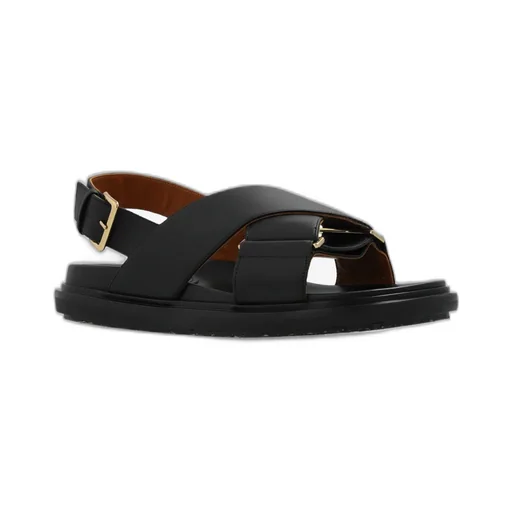 Marni Logo Embossed Buckled Sandals