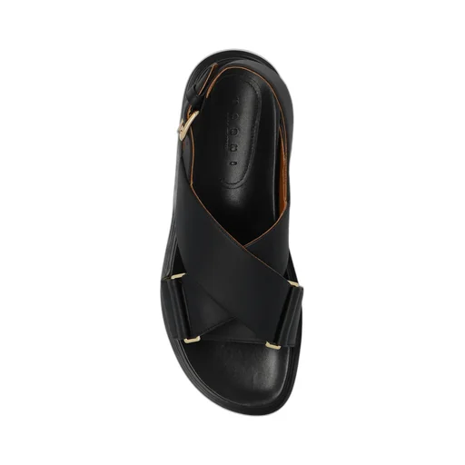 Marni Logo Embossed Buckled Sandals