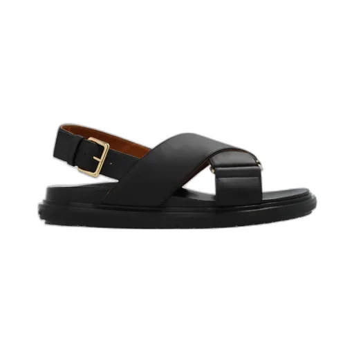 Marni Logo Embossed Buckled Sandals