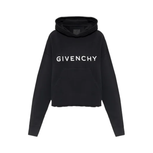 Givenchy Logo Printed Cropped Hoodie