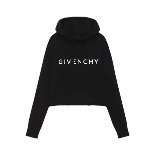 Givenchy Logo Printed Cropped Hoodie